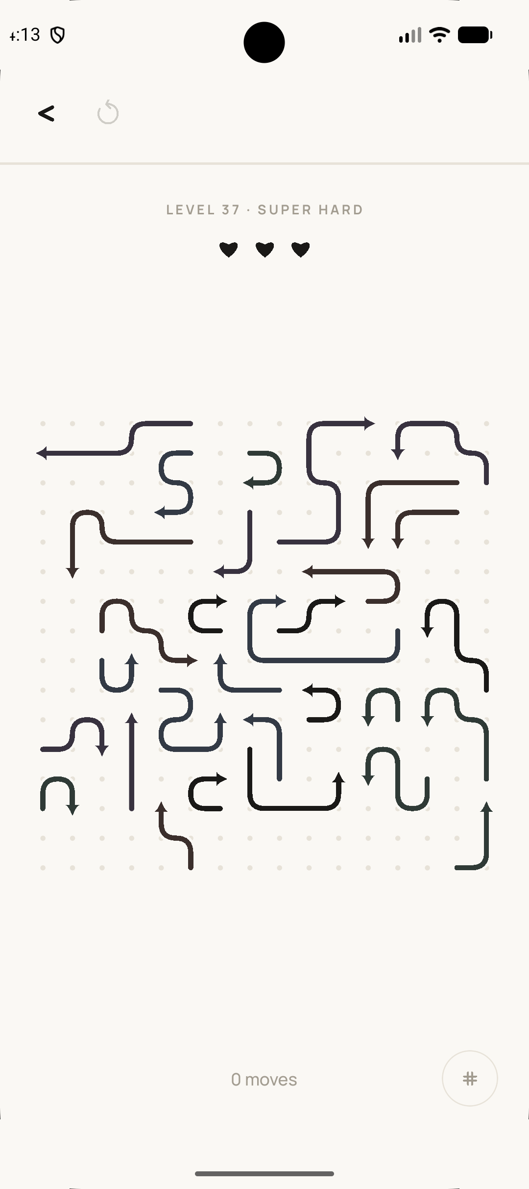 A puzzle board mid-game