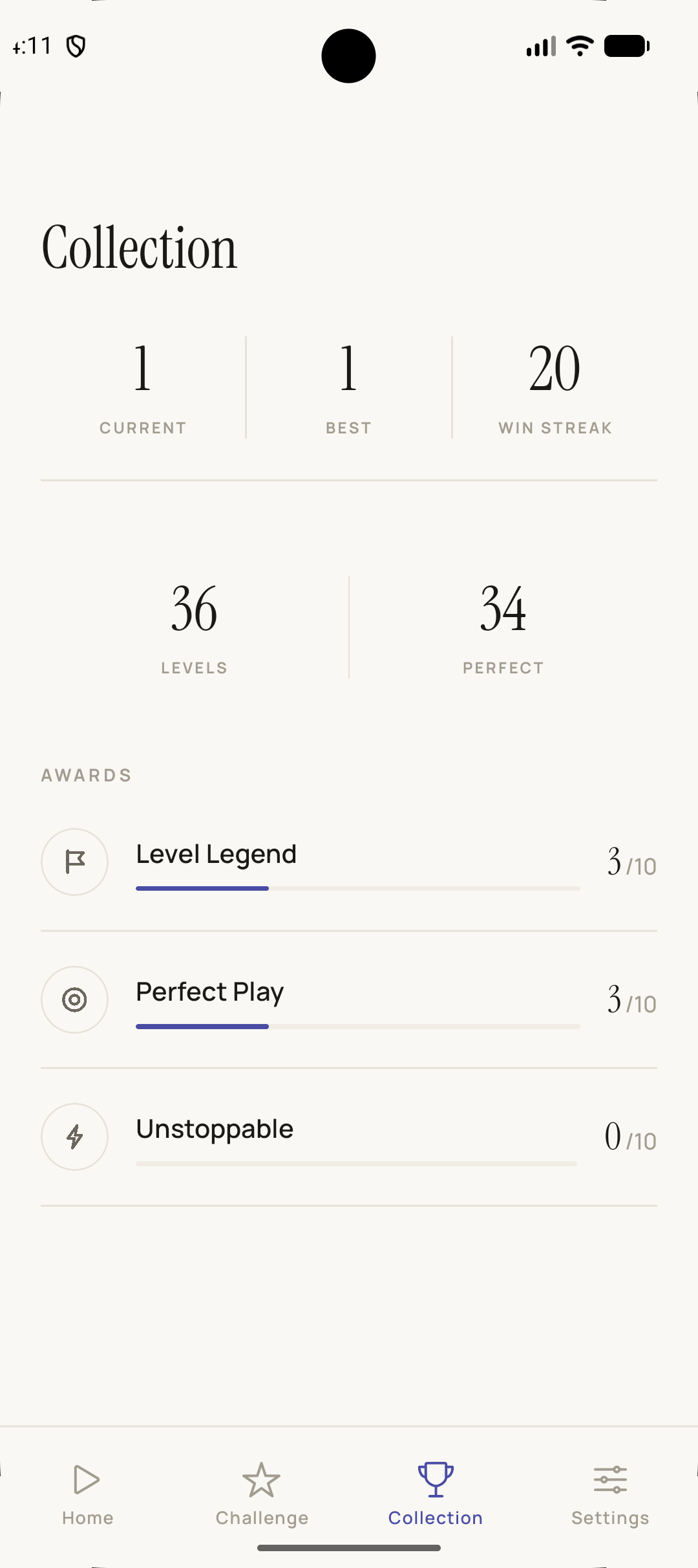 Streaks and awards