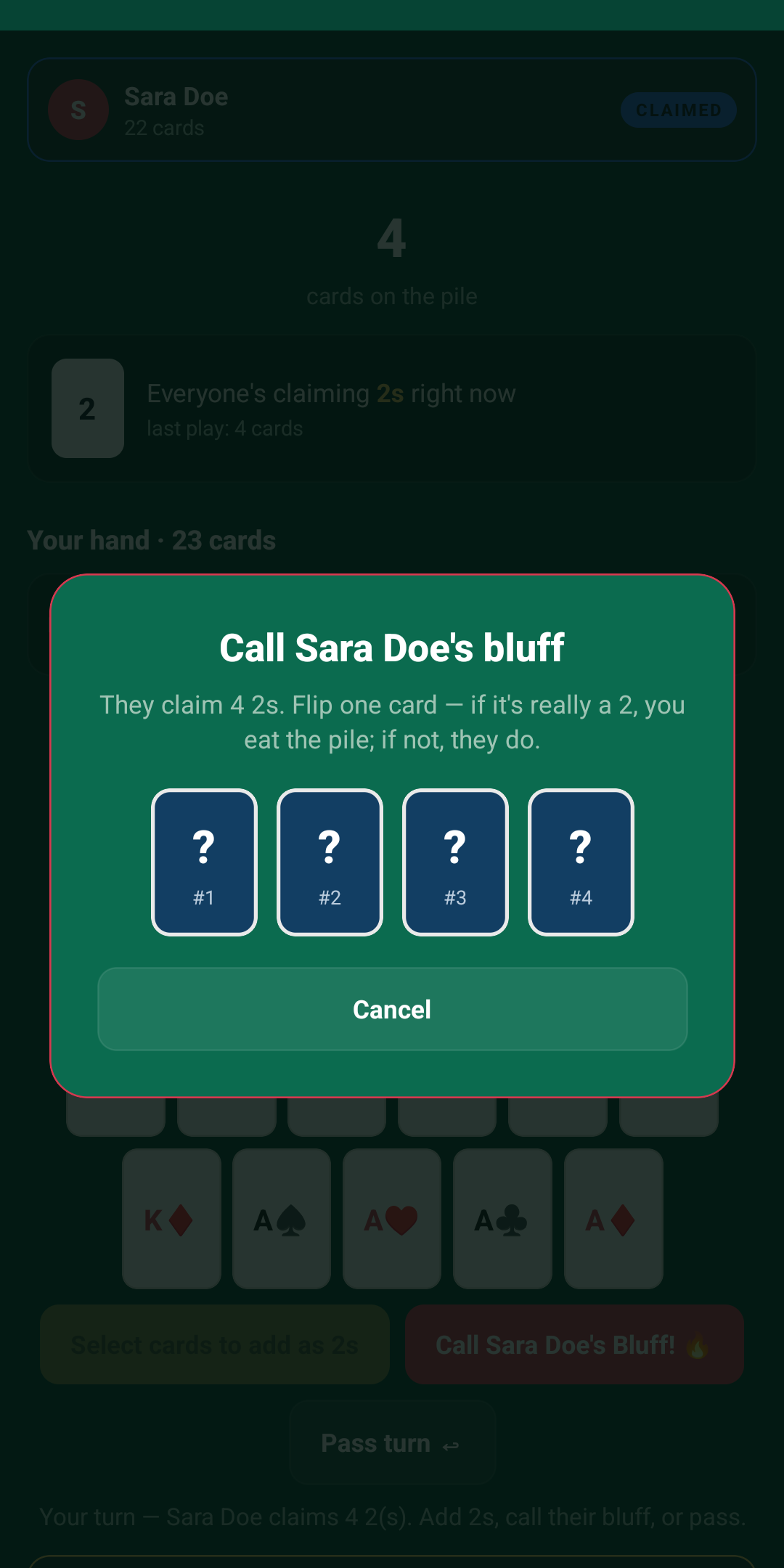 Calling a bluff