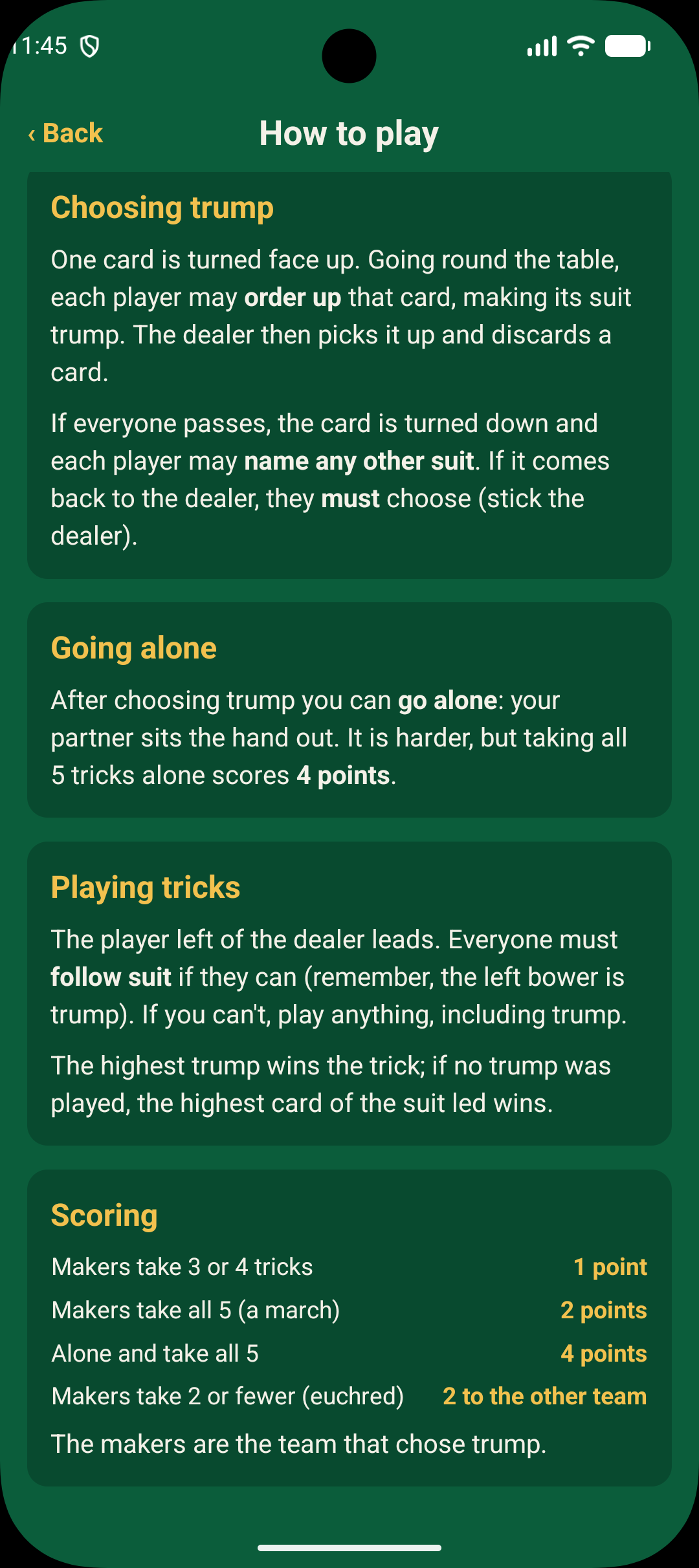 How to play: playing tricks and scoring