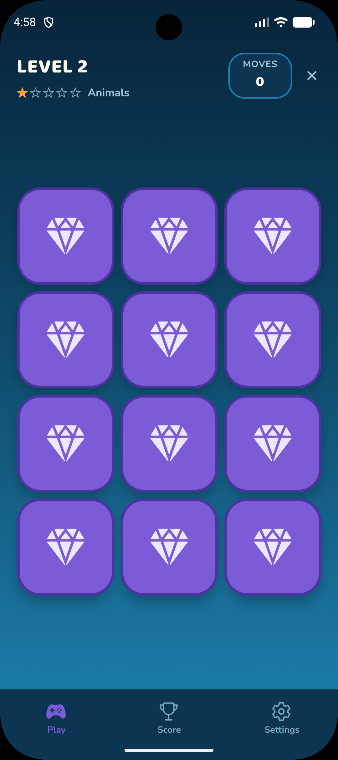 A 12-card board in play