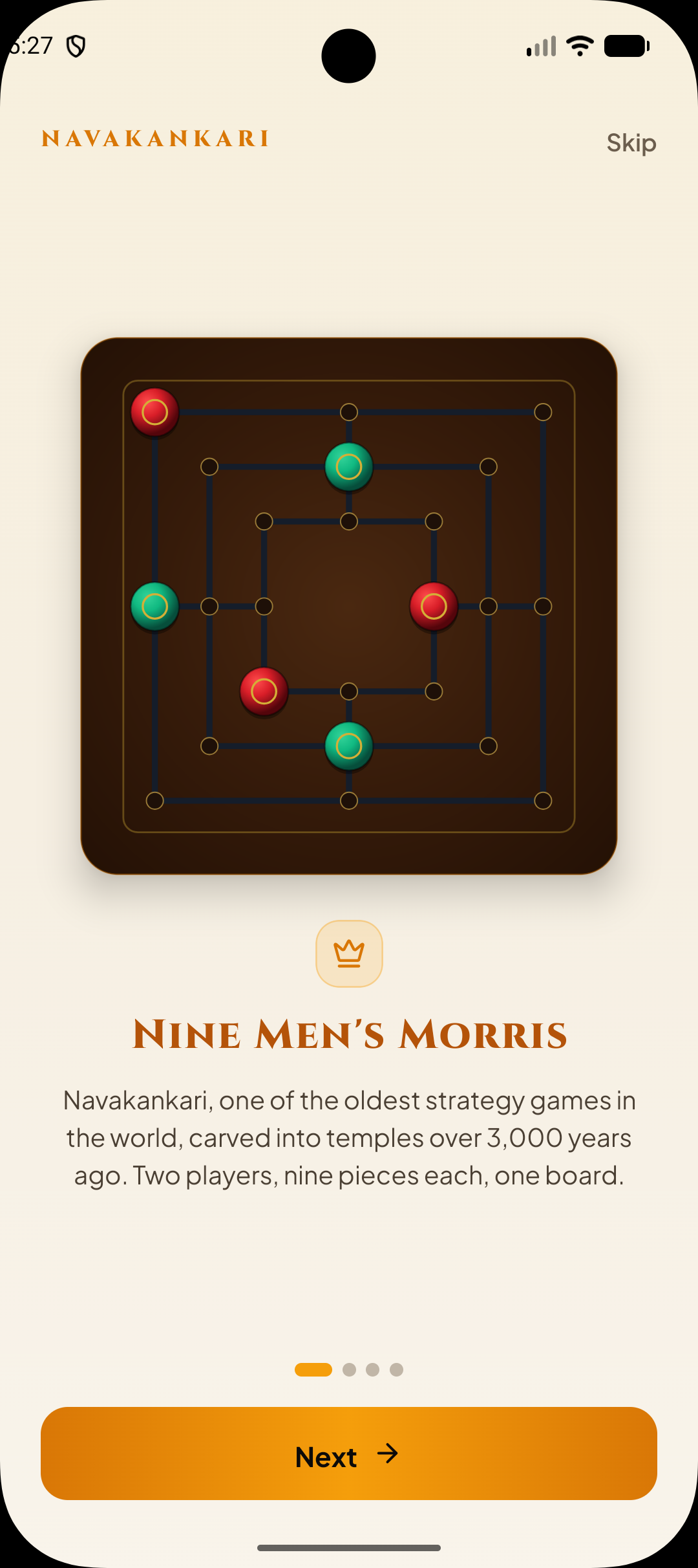 Intro: Nine Men's Morris, the game of Navakankari