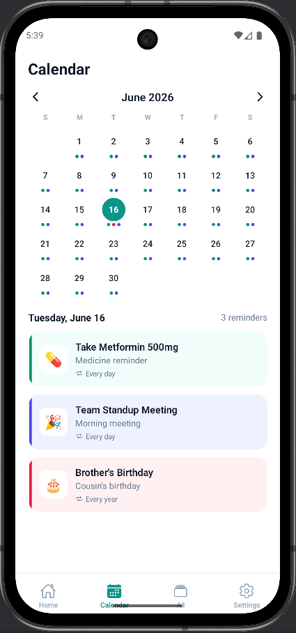 Calendar view