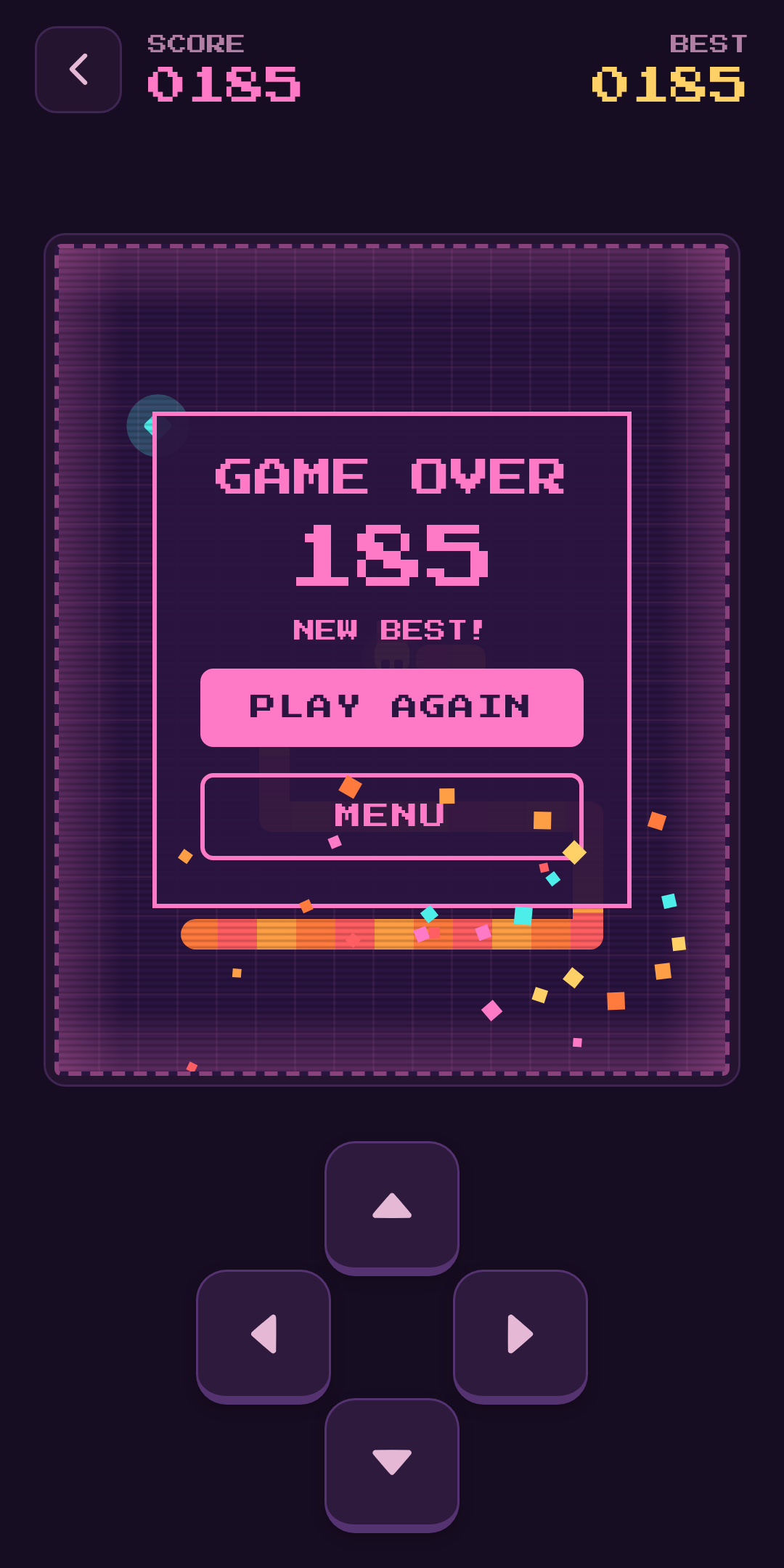 Game over with a new best score