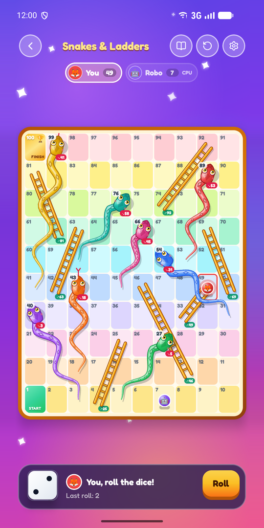 A game against Robo the computer